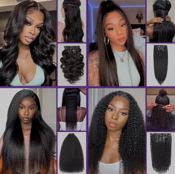 Top Black Clip-In Hair Extensions for Seamless Volume and Length