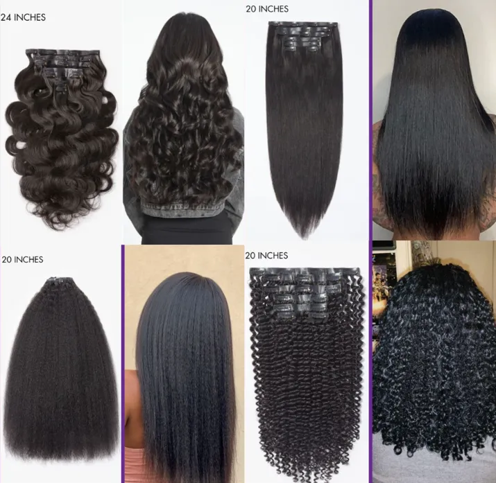 Top Black Clip-In Hair Extensions for Seamless Volume and Length